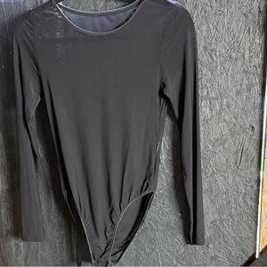Elegant Black Long Sleeve Bodysuit